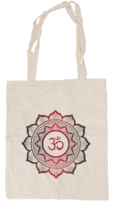 Mandala cotton tote bag, sustainable bag with handmade print - mo..