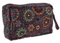 Boho cosmetic bag, clutter bag from Nepal - black/purple