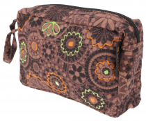 Boho cosmetic bag, clutter bag from Nepal - brown