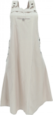 Bib skirt, strap dress, hippie skirt - linen color