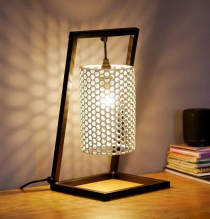 Table lamp/table lamp, handmade of metal and jute - model Anselm