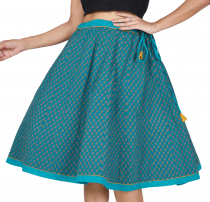 Wide swing summer skirt - turquoise