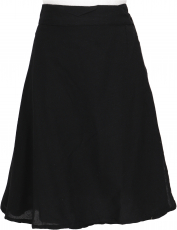Lightweight wrap skirt, boho cotton summer skirt - black