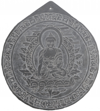 Tibetisches Steinbild, Relief aus Schiefer - Buddha 5