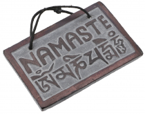 Tibetan stone picture, slate relief - Namaste 4
