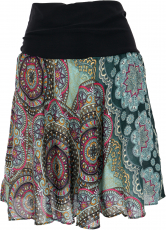 Airy mini skirt, boho summer skirt - petrol/bordeaux