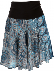 Airy mini skirt, boho summer skirt - blue