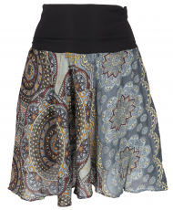 Airy mini skirt, boho summer skirt - gray/brown