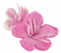 Hair tie `felt flower`, hand felted flower hair ornament - white/..