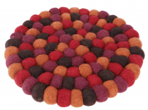Felt coaster round - red/colorful Ø 20 cm