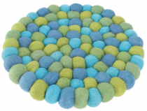 Felt coaster round - turquoise/colorful Ø 20 cm