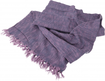 Weiche gewebte Decke aus Baumwolle mit Fransen - violett