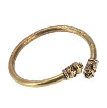 Boho bangles, ethno bangle - cat heads gold