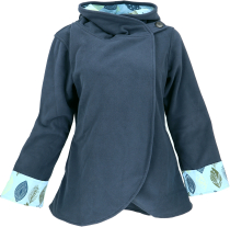 Fleece cape wrap jacket - blue
