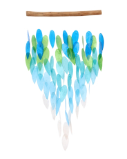 Shell mobile, ethno wind chime, sun catcher - 70 cm blue/green