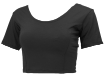 Basic yoga top, belly-free choli top - black