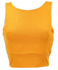 Yogatop mit R�ckenausschnitt, kurzes Top - kurkuma