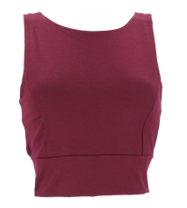 Yogatop mit R�ckenausschnitt, kurzes Top - weinrot