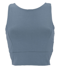 Yogatop mit R�ckenausschnitt, kurzes Top - taubengrau