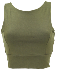 Yogatop mit R�ckenausschnitt, kurzes Top - gr�n