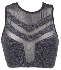 Bra Festival Top, kurzes transparentes Top - schwarz