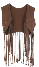 Fransen Festival Weste mit Nieten - braun