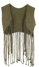 Fransen Festival Weste mit Nieten - gr�n