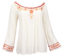 Embroidered elf blouse, boho women`s blouse - cream white