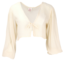 Airy open boho blouse with powder sleeves - cream white
