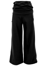 Weite Yogahose mit geradem Bein - schwarz