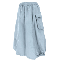 Maxirock, Cordrock, Ballonrock mit Tasche - taubenblau