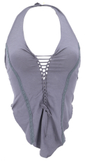 Goa Top, Psytrance, Bandeau Top, Neckholder Top - taubenblau