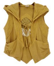 Goa Psytrance Weste, Pixi Weste, Boho Weste mit Kapuze und Spitze..