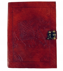 Notebook, leather book, diary with leather cover - Elephant 17*23..
