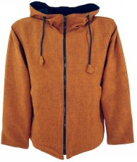 Goa jacket, ethnic hooded jacket Flower of Life - rust orange