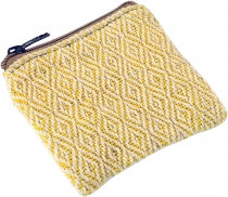 Ethno purse, fabric wallet - yellow