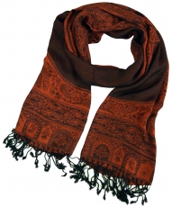Pashmina viscose scarf, Indian boho stole with paisley pattern - ..