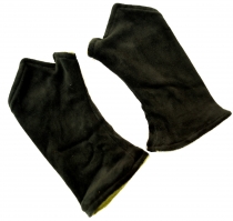 Velvet hand cuffs, reversible cuffs - black/lemon