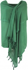 Leichter Schal, einfarbiges Tuch - smaragdgrün