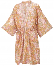 Japan style kimono, oversize kimono coat, kimono dress - saffron