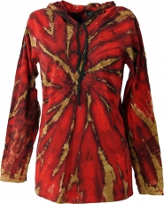 Batik shirt, Goa tie dye long sleeve shirt - red