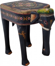 painted elephant stool - black