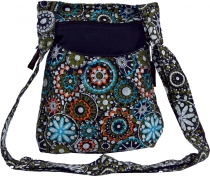 Embroidered ethnic shoulder bag - olive