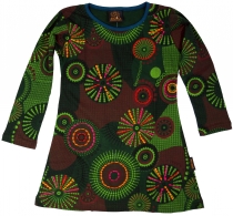 Embroidered girls tunic, ethno mini dress, children`s dress - gre..