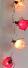 Blüten LED Lichterkette 20 Stk. Rose - rot/weiß