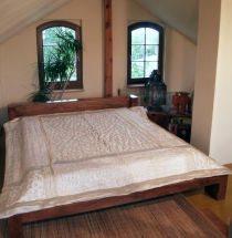 Brocade velvet blanket, bedspread, bedspread - white