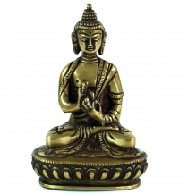 Buddha Statue aus Messing Dharmachakra Muda 14 cm - Modell 9
