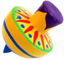 Colorful wooden spinning top wide - model 2