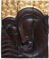 Dreiteiliges Buddha Wandbild 25*30 cm linksblickend - Design 6