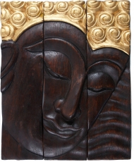 Dreiteiliges Buddha Wandbild 25*30 cm rechtsblickend - Design 5